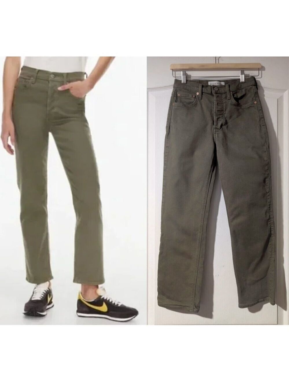 Aritzia Denim Forum | The Arlo High Rise Straight 28" In Green